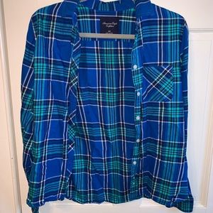 American Eagle blue flannel size small used